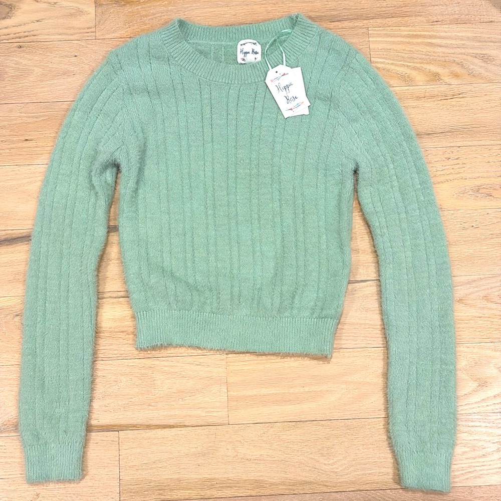 Hippie Rose Cozy Sweater in Neptune Green
